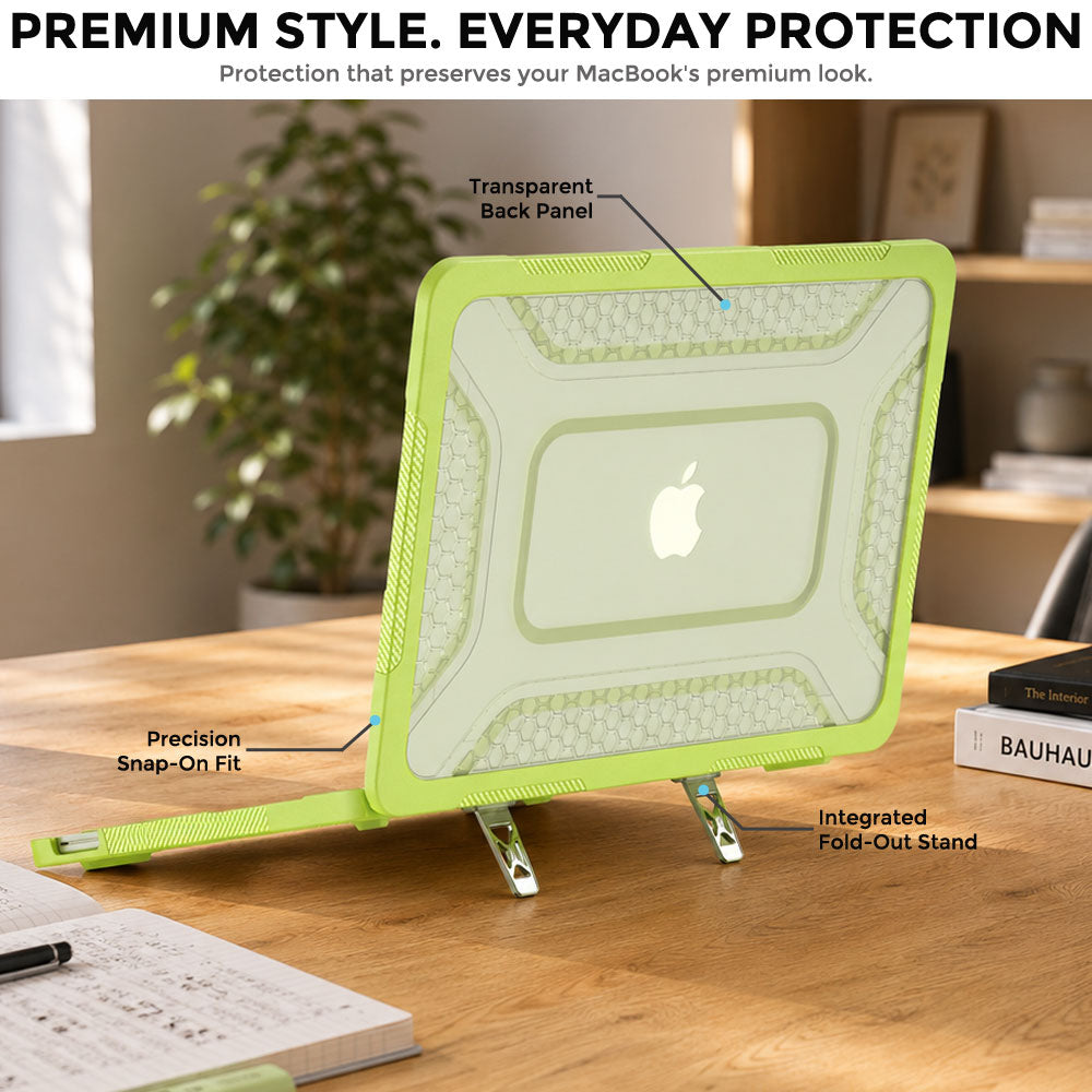 TECHGEAR BallisticWrap Case for MacBook Neo 13" (2026 A18 Pro) - Student Laptop Tough Hard Shell Cover with Kickstand, Shockproof TPU Edges