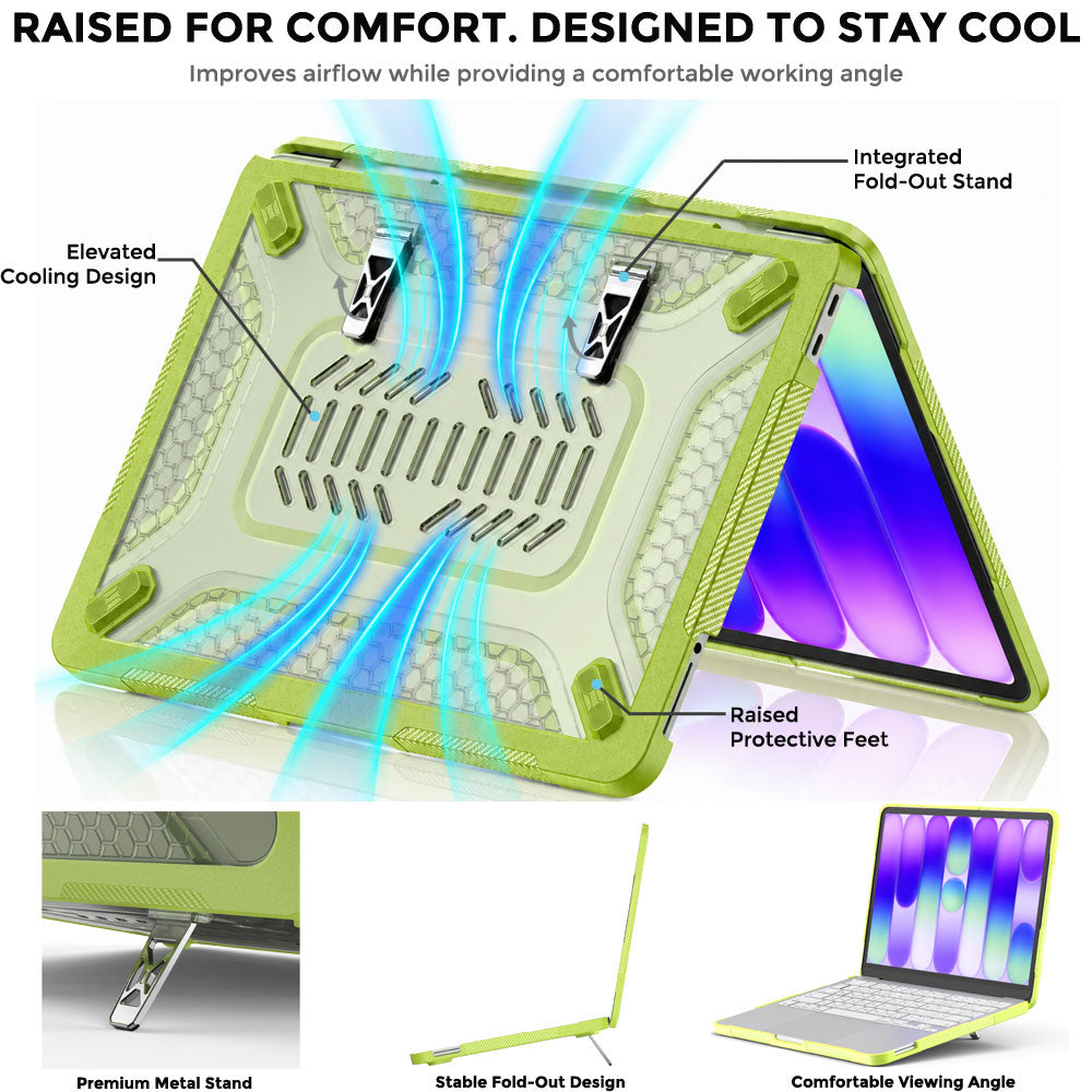 TECHGEAR BallisticWrap Case for MacBook Neo 13" (2026 A18 Pro) - Student Laptop Tough Hard Shell Cover with Kickstand, Shockproof TPU Edges