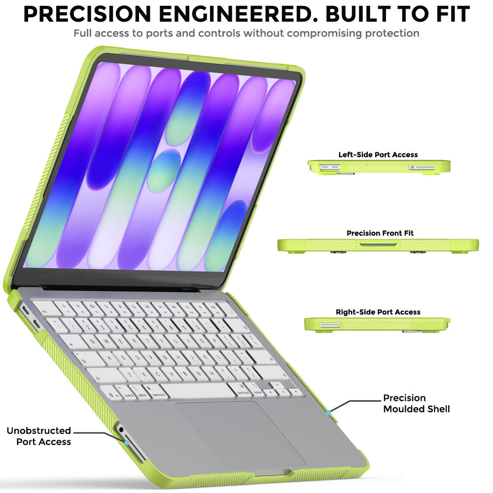 TECHGEAR BallisticWrap Case for MacBook Neo 13" (2026 A18 Pro) - Student Laptop Tough Hard Shell Cover with Kickstand, Shockproof TPU Edges