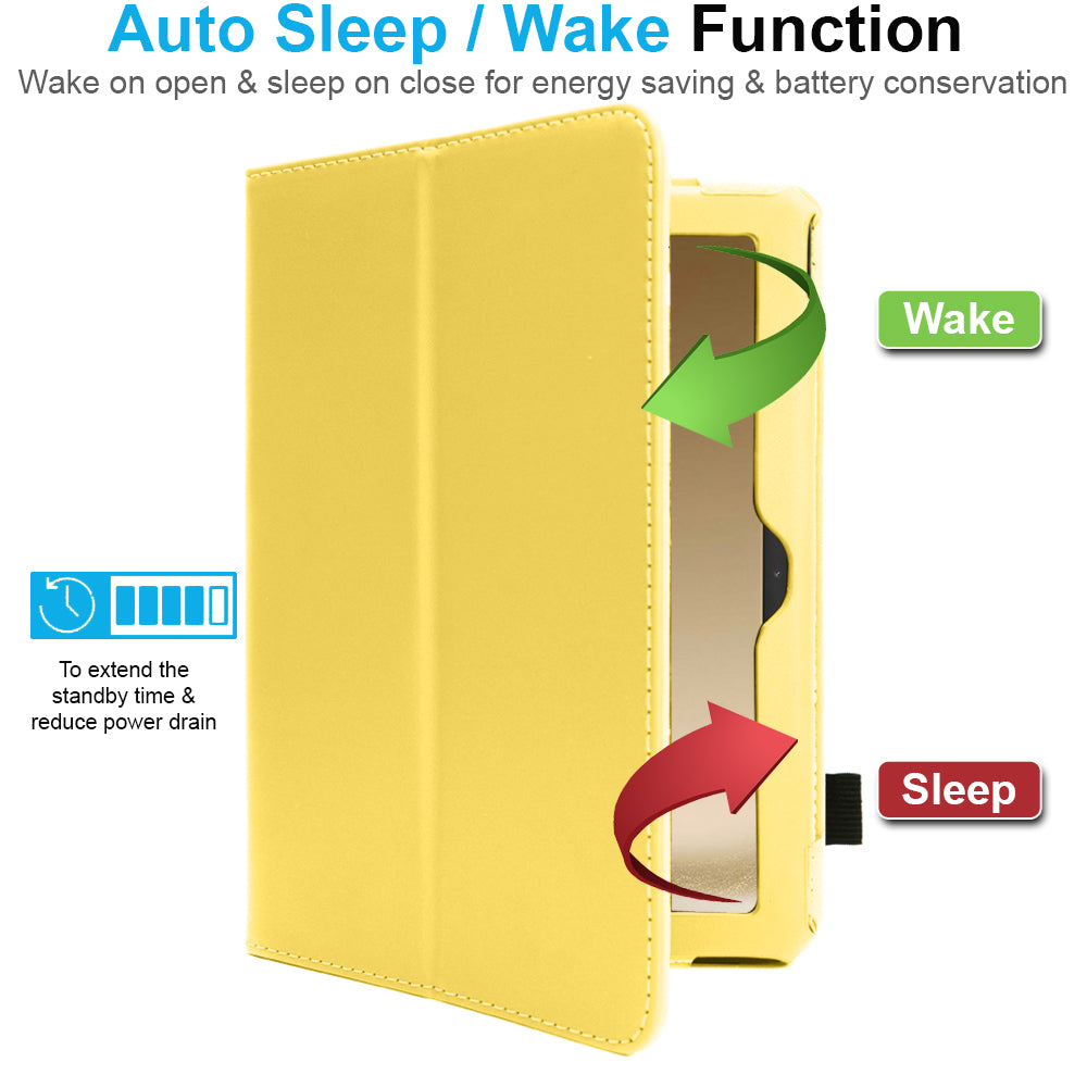 TECHGEAR Folio Case for Samsung Galaxy Tab A11+ & A9+ 11" (SM-X230/X236/X210/X215) – Leather Stand Cover with Hand Strap & Auto Sleep/Wake