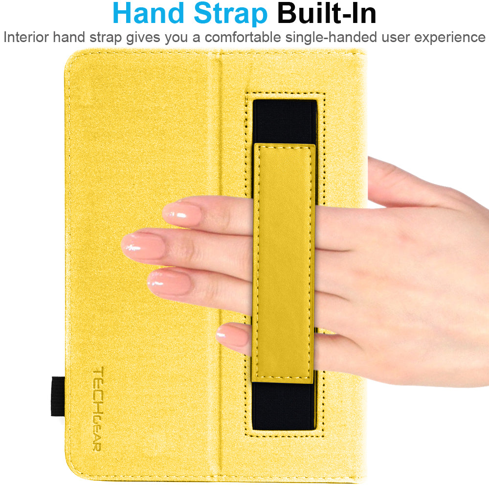 TECHGEAR Folio Case for Samsung Galaxy Tab A11+ & A9+ 11" (SM-X230/X236/X210/X215) – Leather Stand Cover with Hand Strap & Auto Sleep/Wake