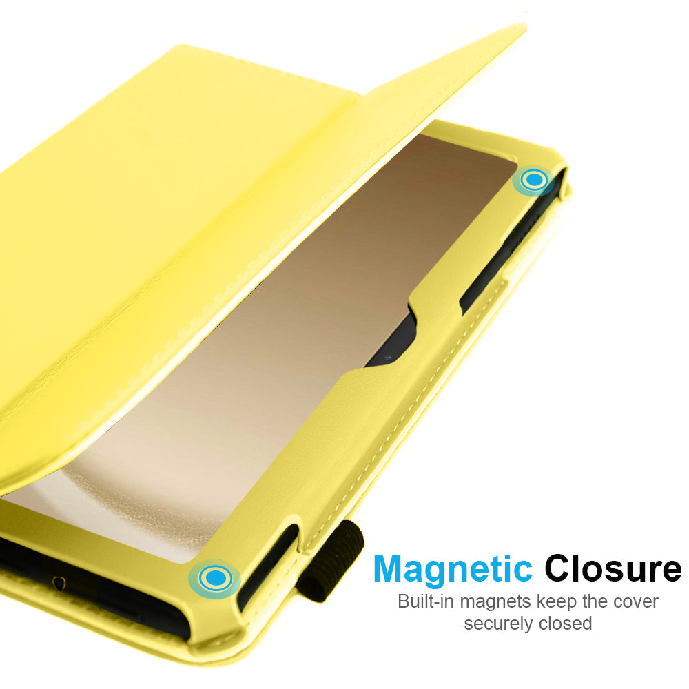 TECHGEAR Folio Case for Samsung Galaxy Tab A11+ & A9+ 11" (SM-X230/X236/X210/X215) – Leather Stand Cover with Hand Strap & Auto Sleep/Wake