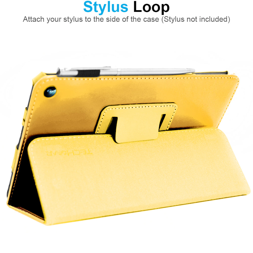 TECHGEAR Folio Case for Samsung Galaxy Tab A11+ & A9+ 11" (SM-X230/X236/X210/X215) – Leather Stand Cover with Hand Strap & Auto Sleep/Wake