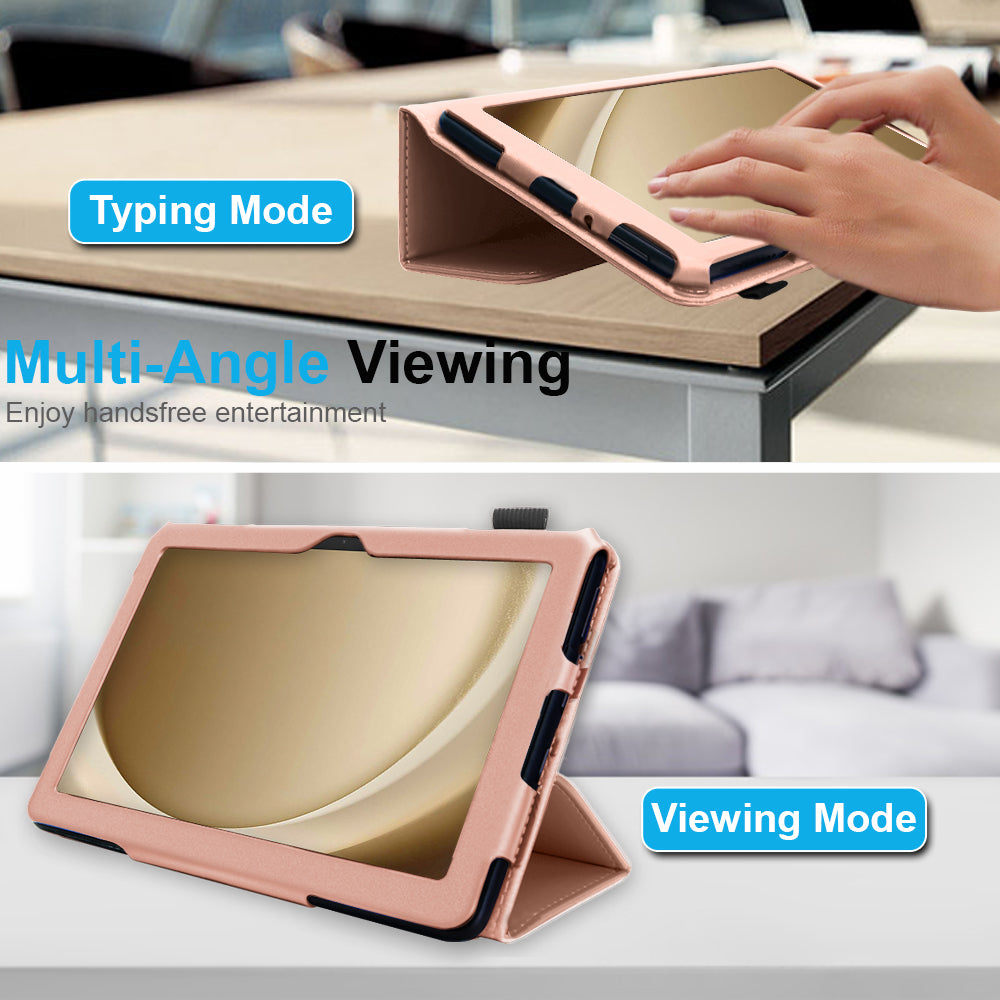 TECHGEAR Folio Case for Samsung Galaxy Tab A11+ & A9+ 11" (SM-X230/X236/X210/X215) – Leather Stand Cover with Hand Strap & Auto Sleep/Wake