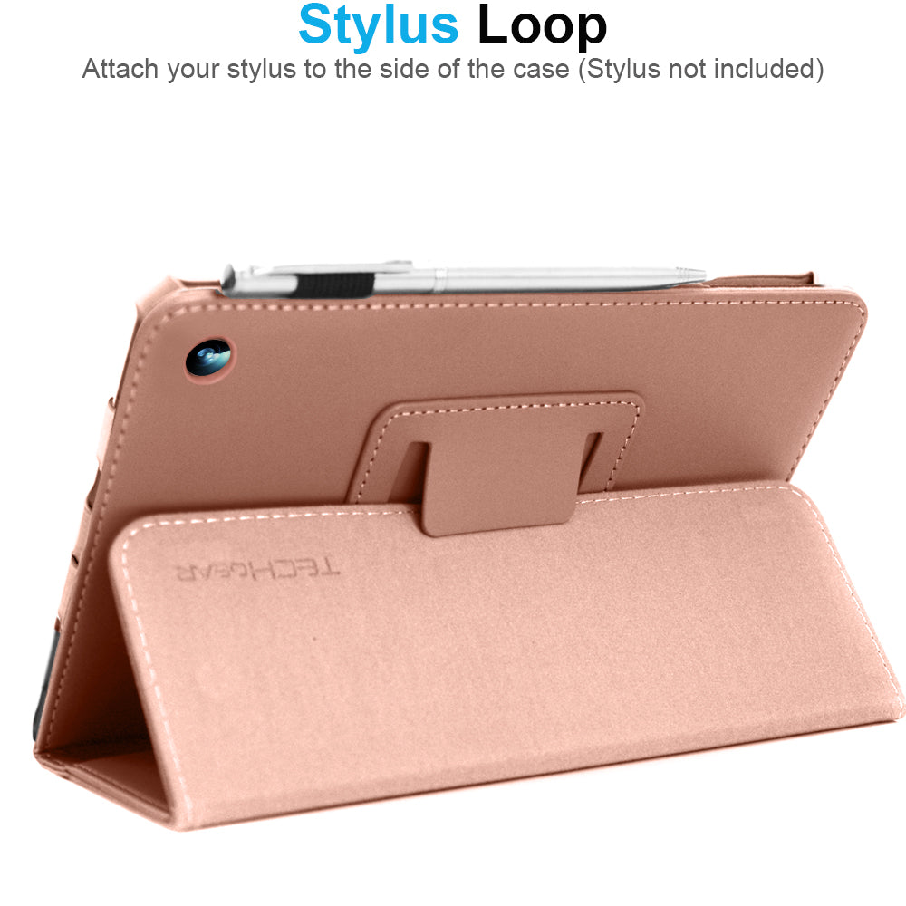 TECHGEAR Folio Case for Samsung Galaxy Tab A11+ & A9+ 11" (SM-X230/X236/X210/X215) – Leather Stand Cover with Hand Strap & Auto Sleep/Wake