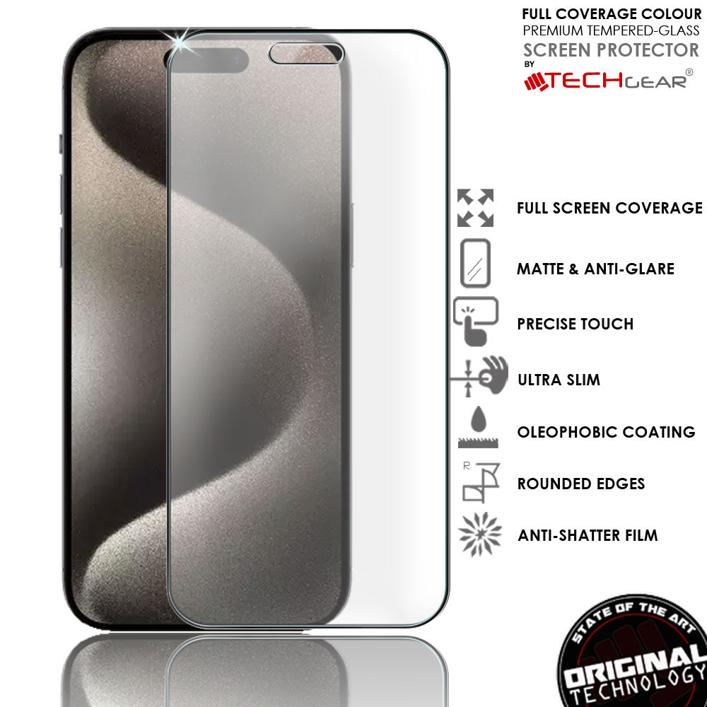 TECHGEAR Anti-Glare Matte Glass Screen Protector for iPhone Air (2025) – 3D Full Coverage Tempered Glass, Anti-Reflection, Smooth Touch, Face ID Compatible