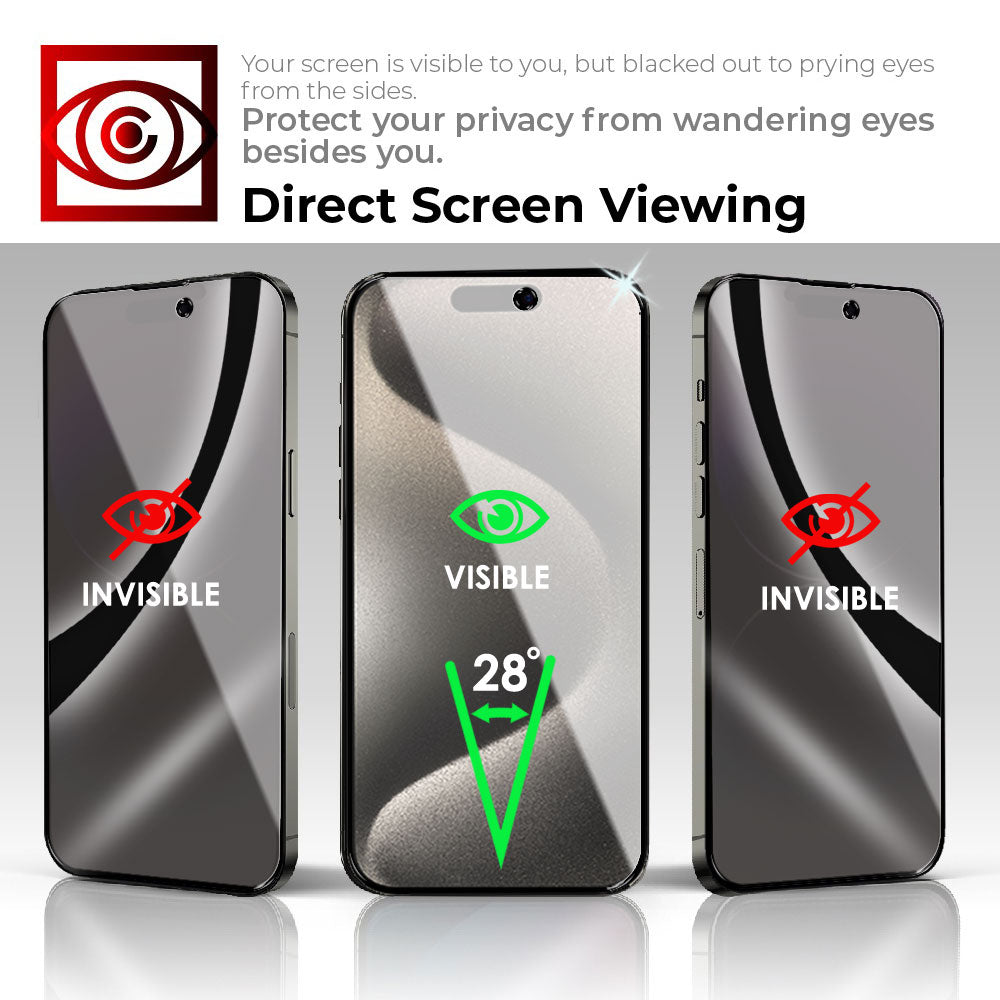 TECHGEAR Anti-Spy Privacy Glass Screen Protector for iPhone 17 Pro Max (2025 / 6.9") – 3D Full Coverage Tempered Glass, Anti-Peeping Filter, Face ID Compatible
