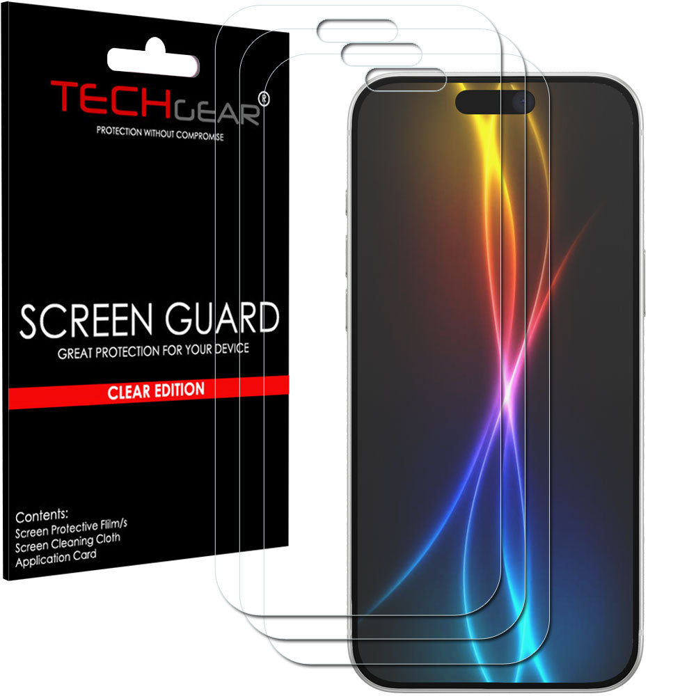 TECHGEAR Clear Film Screen Protectors for iPhone 17 & iPhone 17 Pro (2025) – Crystal Clear LCD Film Guard, Scratch Resistant, Touch Sensitive