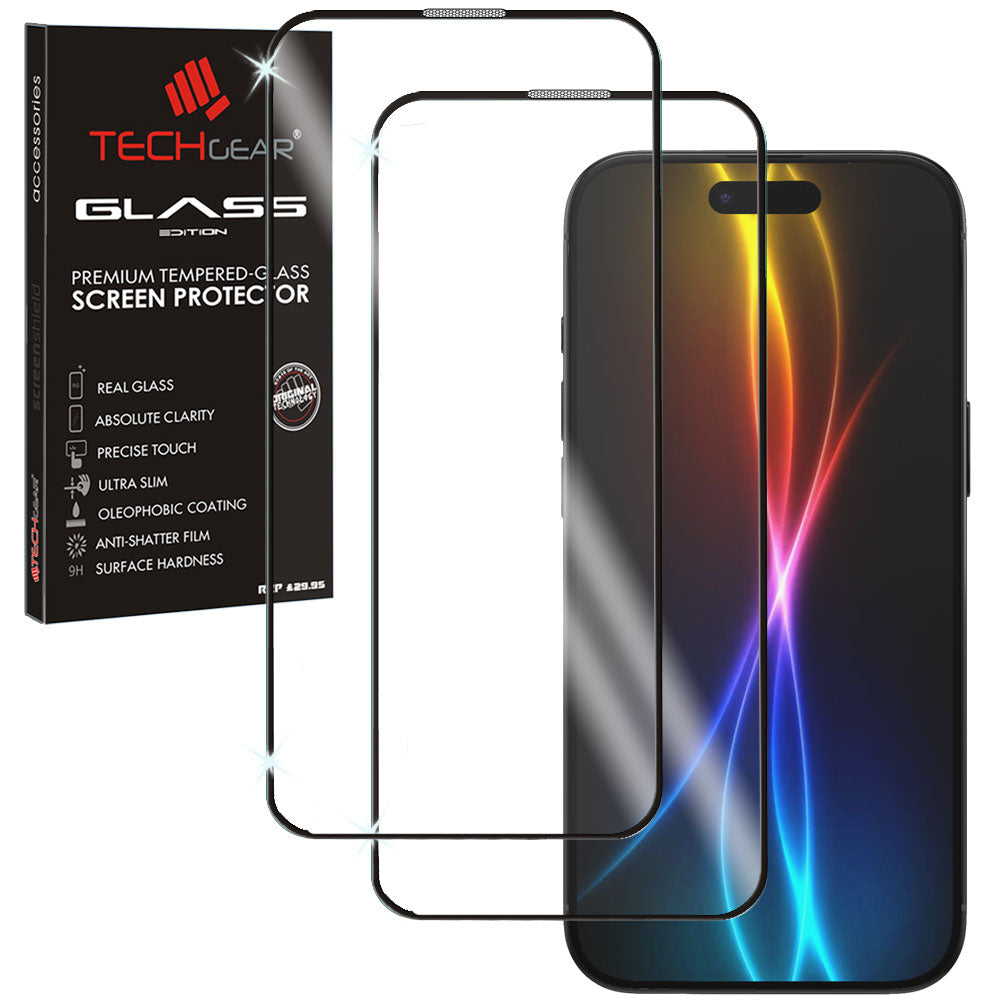TECHGEAR 3D GLASS Screen Protectors for iPhone Air (2025) – Full Screen Adhesion, 3D Curved Edge Full Coverage Tempered Glass, Face ID Compatible