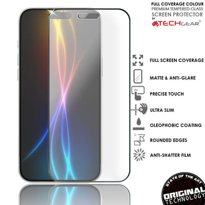 TECHGEAR Anti-Glare Matte Glass Screen Protector for iPhone 17 & iPhone 17 Pro (2025) – 3D Full Coverage Tempered Glass, Anti-Reflection, Smooth Touch, Face ID Compatible