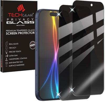 TECHGEAR Anti-Spy Privacy Glass Screen Protector for iPhone 17 Pro Max (2025) – Tempered Glass, Anti-Peeping Privacy Filter, Touch & Face ID Compatible