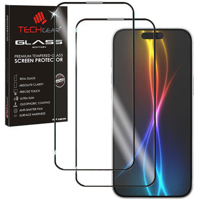 TECHGEAR 3D GLASS Screen Protectors for iPhone 17 Pro Max (2025) – Full Screen Adhesion, 3D Curved Edge Full Coverage Tempered Glass, Face ID Compatible