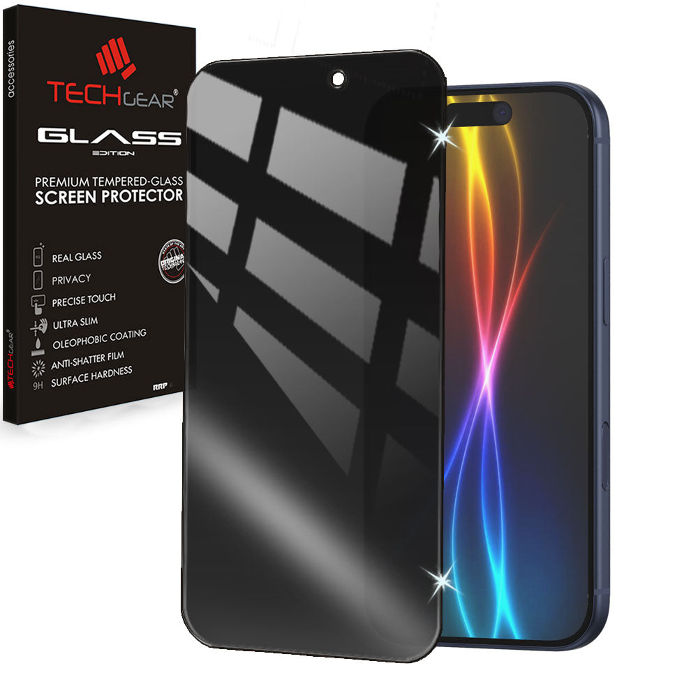 TECHGEAR Anti-Spy Privacy Glass Screen Protector for iPhone 17 & iPhone 17 Pro (2025) – 3D Full Coverage Tempered Glass, Anti-Peeping Filter, Face ID Compatible