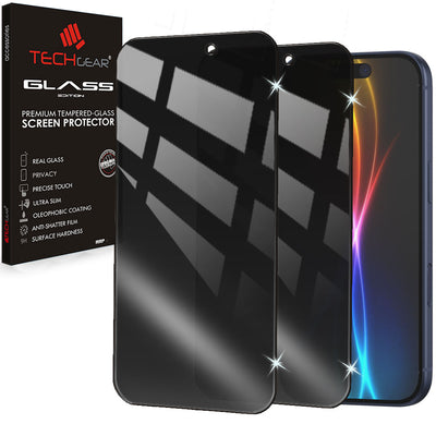 TECHGEAR Anti-Spy Privacy Glass Screen Protector for iPhone 17 & iPhone 17 Pro (2025) – 3D Full Coverage Tempered Glass, Anti-Peeping Filter, Face ID Compatible