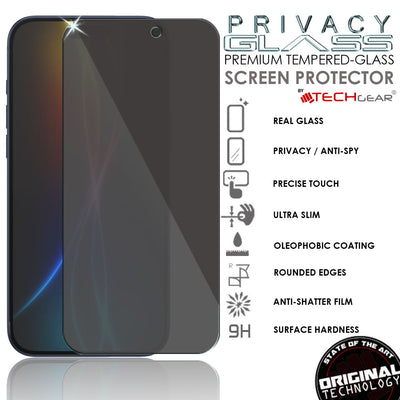 TECHGEAR Anti-Spy Privacy Glass Screen Protector for iPhone 17 Pro Max (2025) – Tempered Glass, Anti-Peeping Privacy Filter, Touch & Face ID Compatible