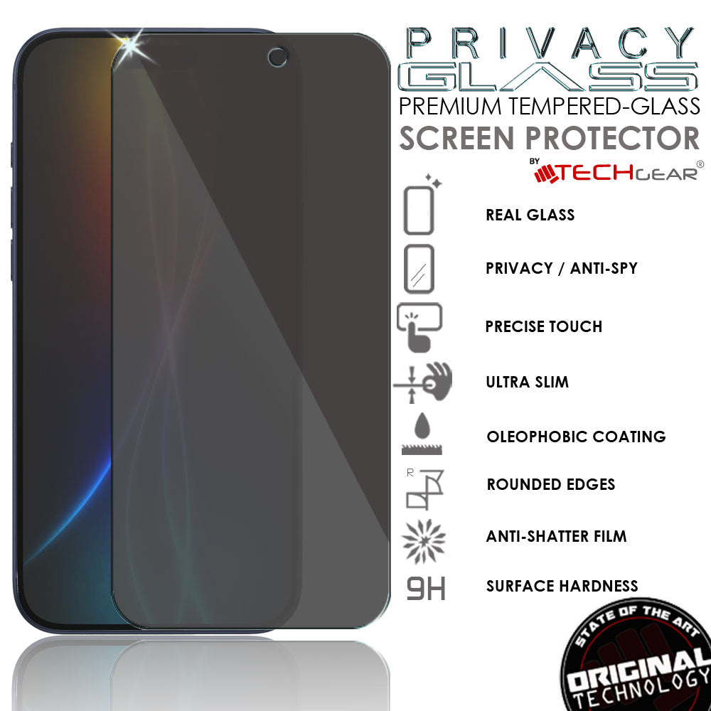 TECHGEAR Anti-Spy Privacy Glass Screen Protector for iPhone 17 & iPhone 17 Pro (2025) – Tempered Glass, Anti-Peeping Privacy Filter, Touch & Face ID Compatible