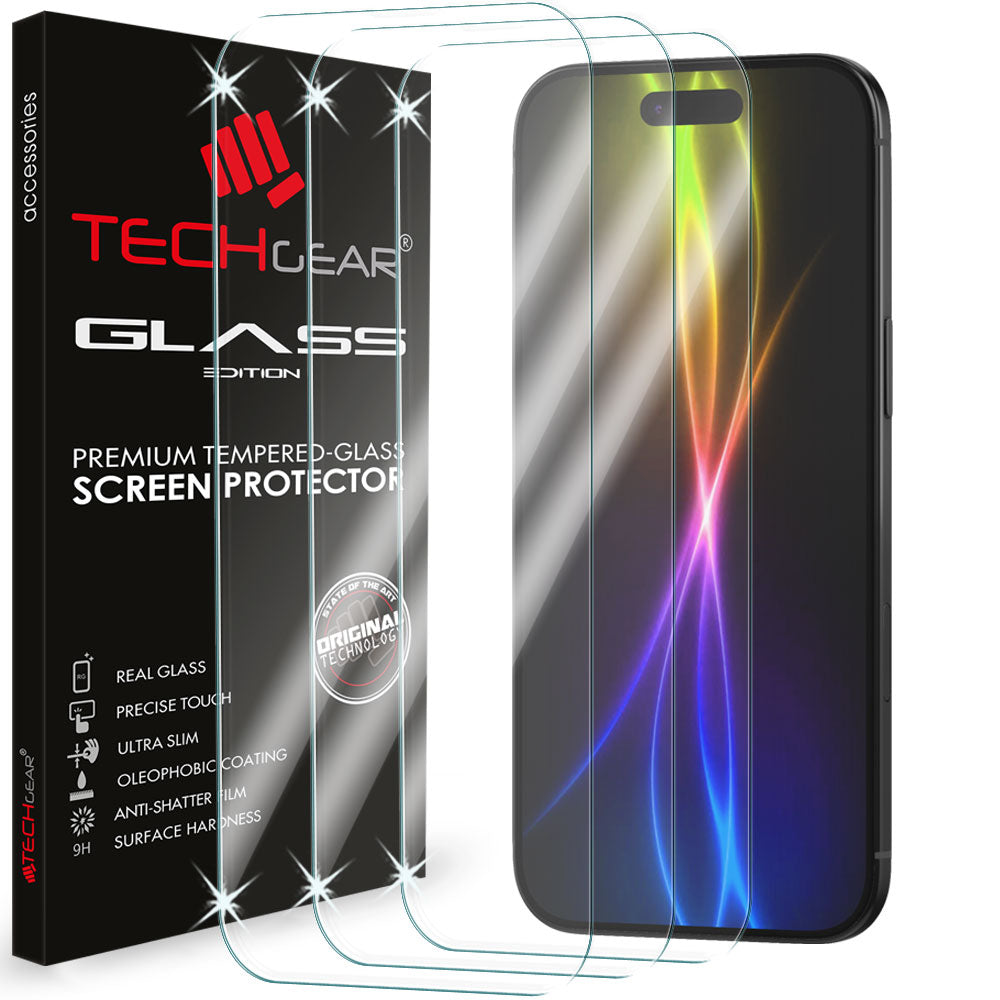 TECHGEAR Tempered Glass Screen Protectors for iPhone Air (2025) – 2.5D Round Edge, 9H Hardness, Crystal Clear, Scratch-Resistant, No-Bubble