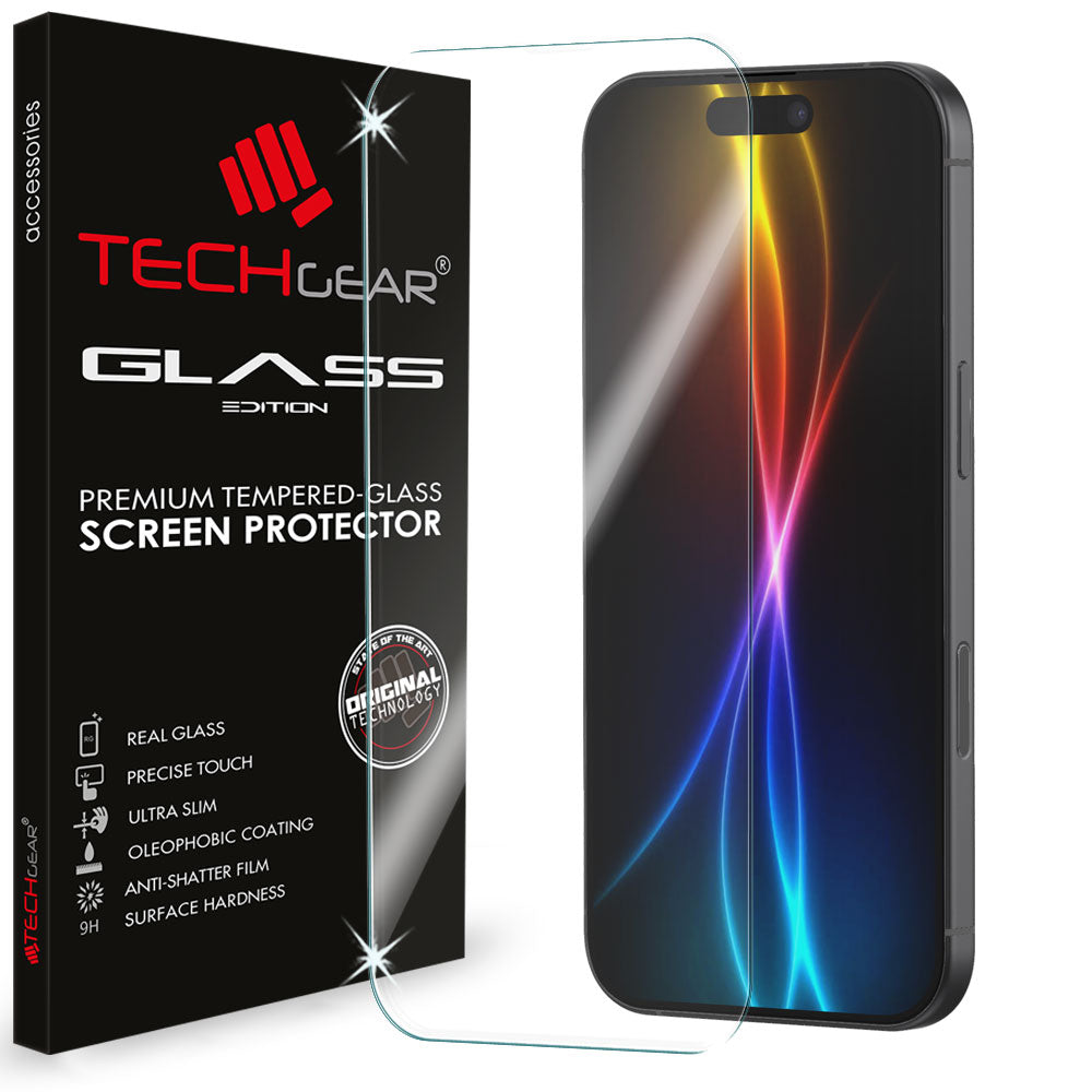 TECHGEAR Tempered Glass Screen Protectors for iPhone 17 Pro Max (2025) – 2.5D Round Edge, 9H Hardness, Crystal Clear, Scratch-Resistant, No-Bubble
