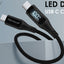 TECHGEAR 100W USB-C to USB-C Fast Charging Cable with LED Power Display – PD3.0 / QC4.0, Nylon Braided, E-Marker Chip, 30cm | 1m | 2m | 3m
