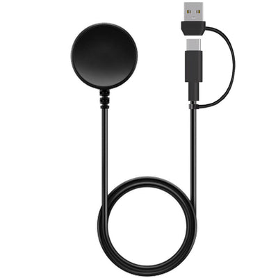 TECHGEAR 2-in-1 Charging Cable Dock for Samsung Galaxy Watch 8 / 8 Classic / 7 / Watch FE / Watch Ultra / 6 / 6 Classic / 5 / 5 Pro / 4 / 4 Classic / 3 / Watch Active / Active 2 – USB-A + USB-C Magnetic Fast Charging (1m/2m, 1 Pack/2 Pack)