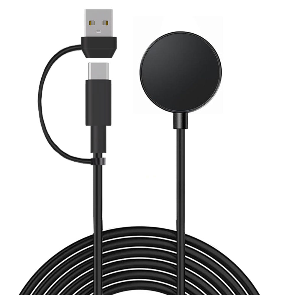 TECHGEAR 2-in-1 Charging Cable Dock for Samsung Galaxy Watch 8 / 8 Classic / 7 / Watch FE / Watch Ultra / 6 / 6 Classic / 5 / 5 Pro / 4 / 4 Classic / 3 / Watch Active / Active 2 – USB-A + USB-C Magnetic Fast Charging (1m/2m, 1 Pack/2 Pack)