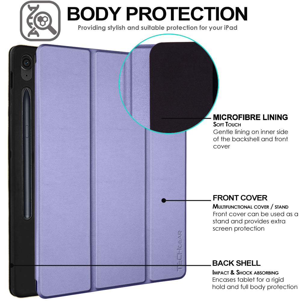 TECHGEAR Smart Case for Samsung Galaxy Tab S10 Lite / S10 FE / S9 FE 10.9" (SM-X400, X406, X520, X526, X510, X516) – Slim Stand Cover with Auto Sleep/Wake & S-Pen Holder
