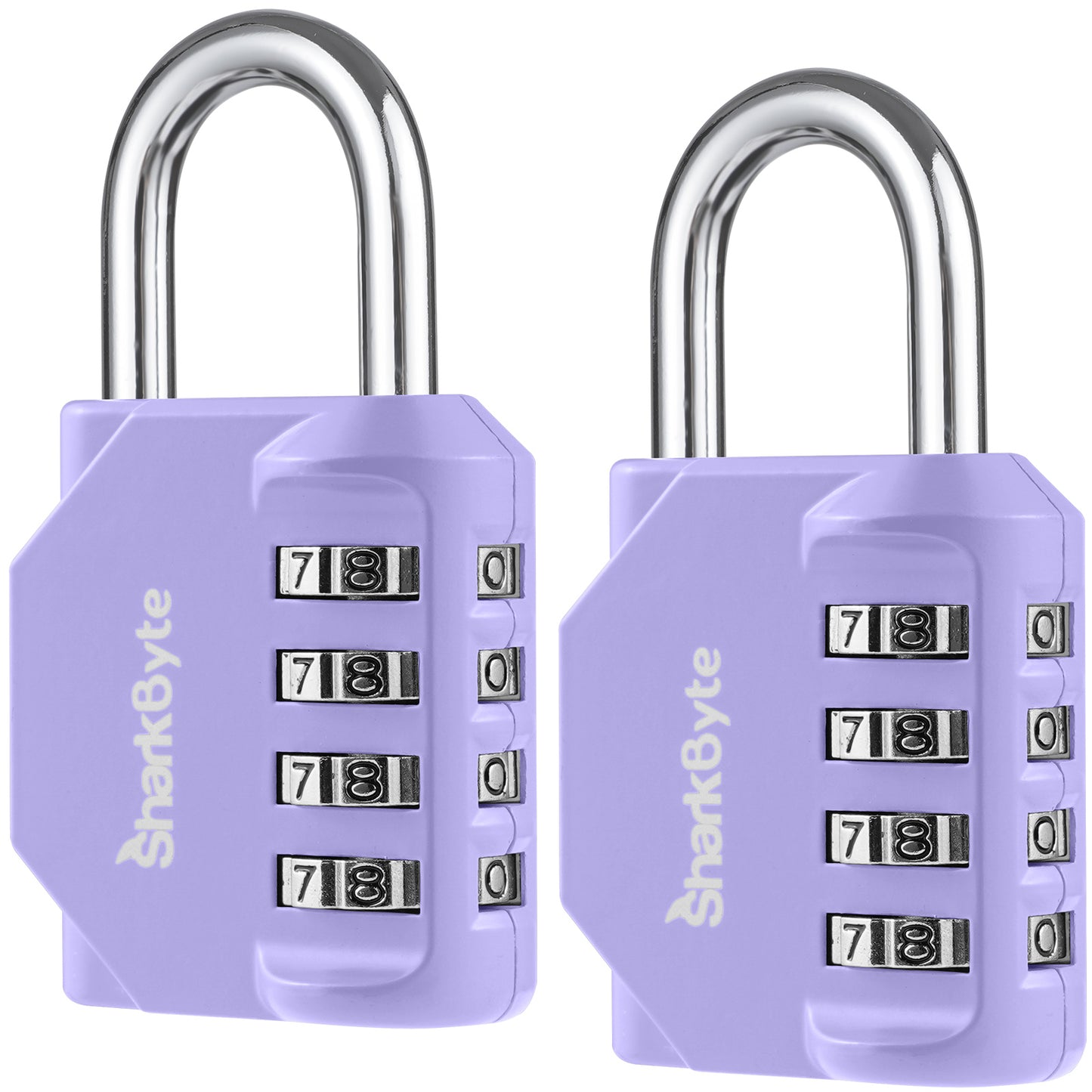 SharkByte Heavy Duty 4-Dial Combination Padlock – Weatherproof Outdoor Lock for Gym, School, Shed, Storage, Cabinet & Toolbox (1 / 2 / 3 / 4 Pack)
