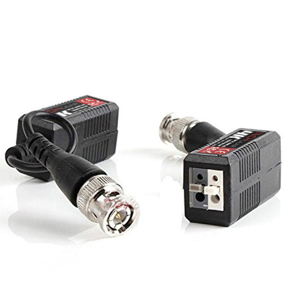 TECHGEAR CCTV Video Balun 4K 8MP BNC to RJ45 Connector, Easy Press-Fit - Passive UTP CAT5/6 Camera Adapter (Multi Pack Pairs)