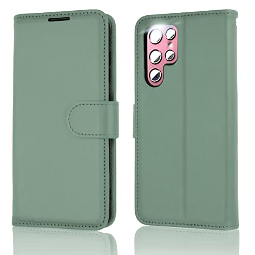 [Wallet Case] Protective Cover with Cash & Card Holder, Stand and Wrist Strap For Samsung Galaxy S23 Ultra