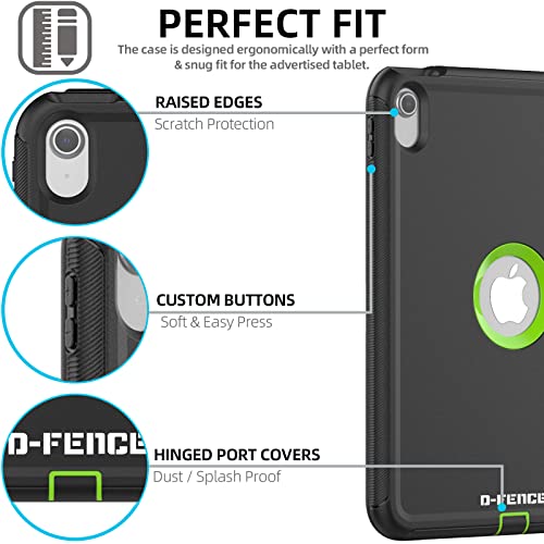 [D-FENCE Case] Tough & Rugged Smart Case For Apple iPad 11th & 10th Generation, iPad 2025 / 2022