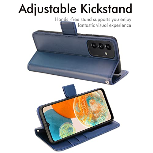 [Wallet Case] Protective Cover with Cash & Card Holder, Stand and Wrist Strap For Samsung Galaxy A23 5G
