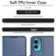 [Wallet Case] Protective Cover with Cash & Card Holder, Stand and Wrist Strap For Motorola Moto E32