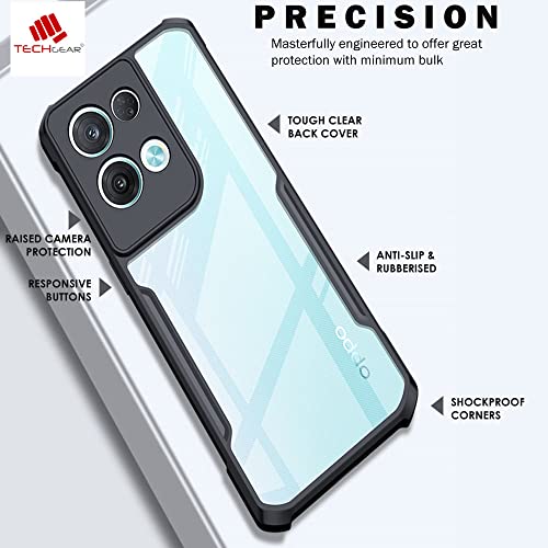 [Fusion Armour Case] Premium Hybrid Tough Heavy Duty, Clear Back, Bumper Case for Oppo Reno 8 Pro 5G