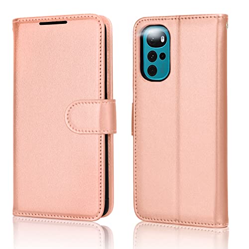 [Wallet Case] Protective Cover with Cash & Card Holder, Stand and Wrist Strap For Motorola Moto G22