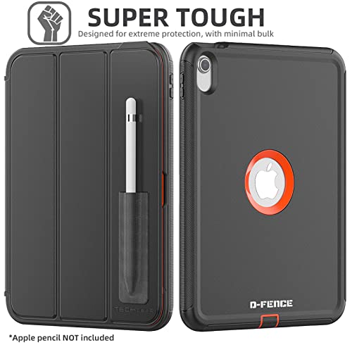 [D-FENCE Case] Tough & Rugged Smart Case For Apple iPad 11th & 10th Generation, iPad 2025 / 2022