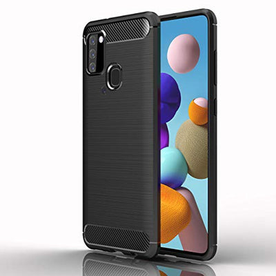 [Stealth Case] Samsung Galaxy A21s Soft Protective Slim Cover with Carbon Fibre Detailing