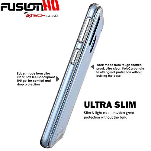 [Fusion HD Case] Shockproof Fused Gel Bumper & Hard Back Slim Clear Cover for Samsung Galaxy A40