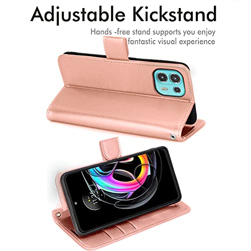 [Wallet Case] Protective Cover with Cash & Card Holder, Stand and Wrist Strap For Motorola Moto Edge 20 Lite