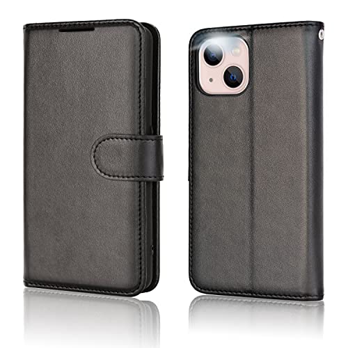 [Wallet Case] Protective Cover with Cash & Card Holder, Stand and Wrist Strap For Apple iPhone 13