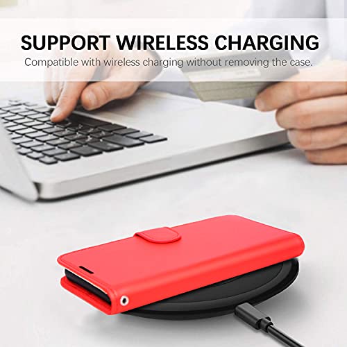 [Wallet Case] Protective Cover with Cash & Card Holder, Stand and Wrist Strap For Apple iPhone 13