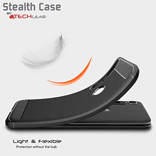 [Stealth Case] Motorola Moto G8 Plus Soft Protective Slim Cover with Carbon Fibre Detailing