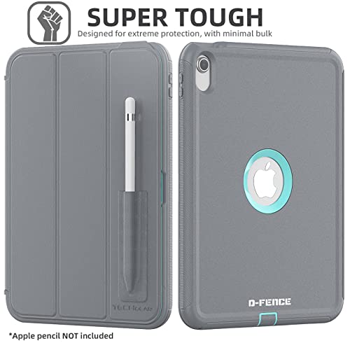 [D-FENCE Case] Tough & Rugged Smart Case For Apple iPad 11th & 10th Generation, iPad 2025 / 2022