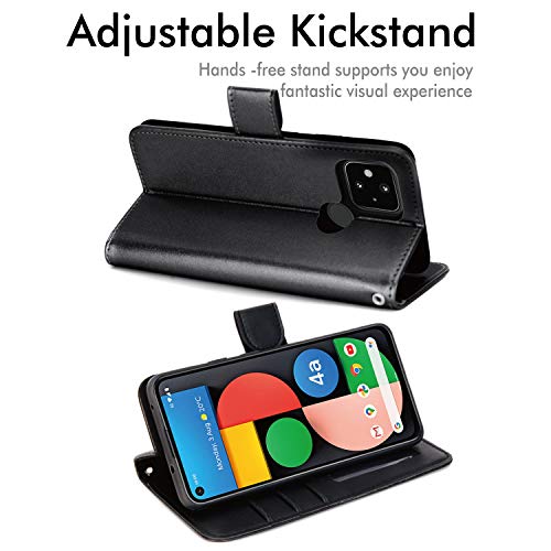 [Wallet Case] Protective Cover with Cash & Card Holder, Stand and Wrist Strap For Google Pixel 4a 5G