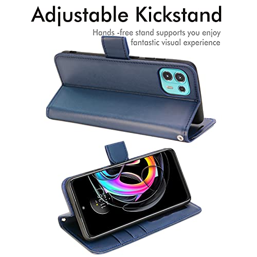 [Wallet Case] Protective Cover with Cash & Card Holder, Stand and Wrist Strap For Motorola Moto Edge 20 Lite