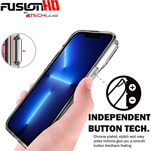 [Fusion HD Case] Shockproof Fused Gel Bumper & Hard Back Slim Clear Cover for iPhone 13