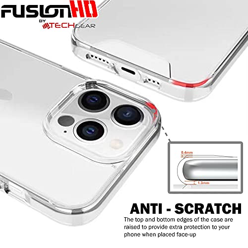 [Fusion HD Case] Shockproof Fused Gel Bumper & Hard Back Slim Clear Cover for iPhone 13