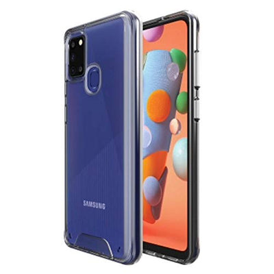 [Fusion HD Case] Shockproof Fused Gel Bumper & Hard Back Slim Clear Cover for Samsung Galaxy A21s