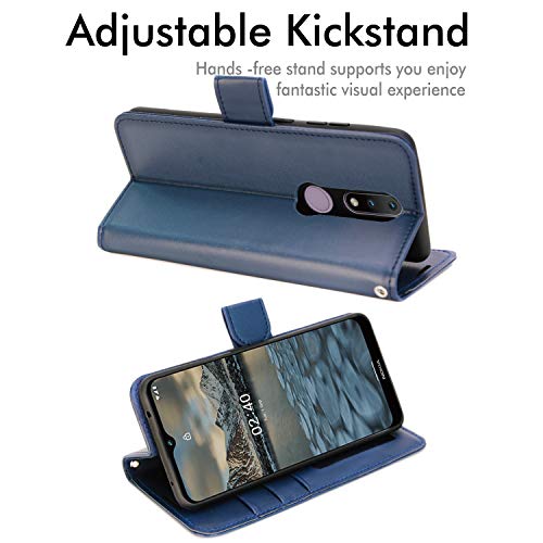 [Wallet Case] Protective Cover with Cash & Card Holder, Stand and Wrist Strap For Nokia 2.4