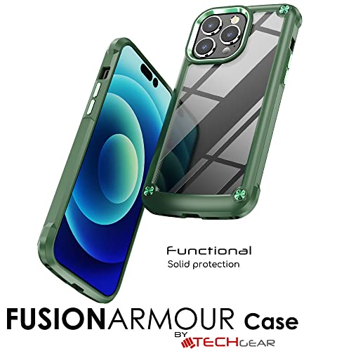 [Fusion Armour Case] Premium Hybrid Tough Heavy Duty, Rugged, Clear Back Bumper Case for Apple iPhone 14 Pro Max 6.7"