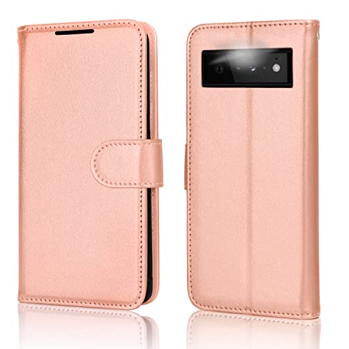[Wallet Case] Protective Cover with Cash & Card Holder, Stand and Wrist Strap For Google Pixel 6 Pro